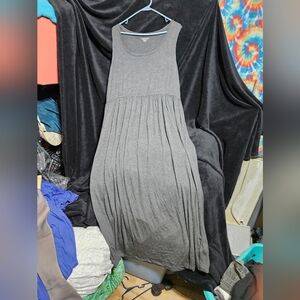 Gray Sleeveless Maxi Dress